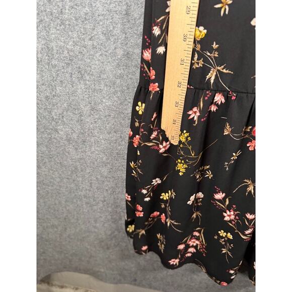 Windsor Dress Women Small Black Midi Dark Floral‎ Whimsigoth Fairy Cottage - Picture 5 of 7